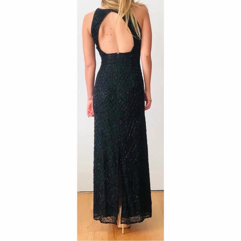 Vintage Black Beaded SPIDERWEB Dress XS - Picture 9 of 9